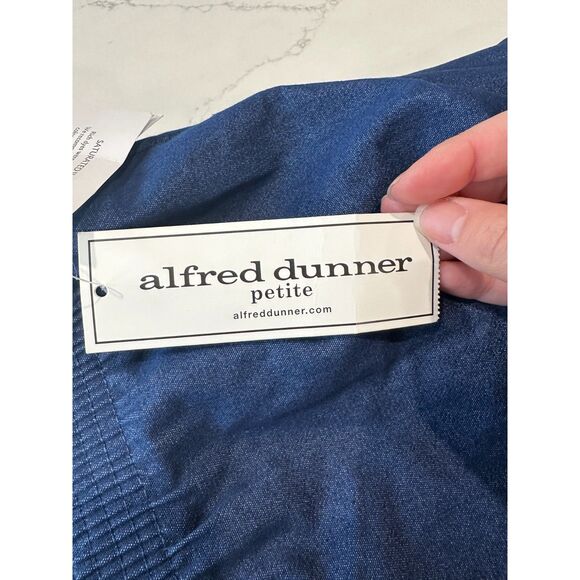 NWT Alfred Dunner Petite Denim Capri Wide Leg Pants Size 14 Petite - Picture 7 of 8